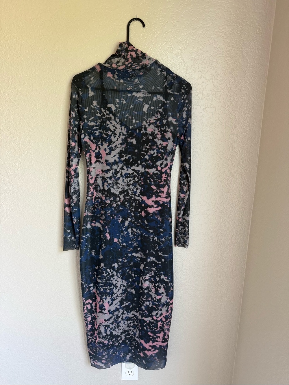 Steve Madden Vivienne Long Sleeve Mesh Midi Dress